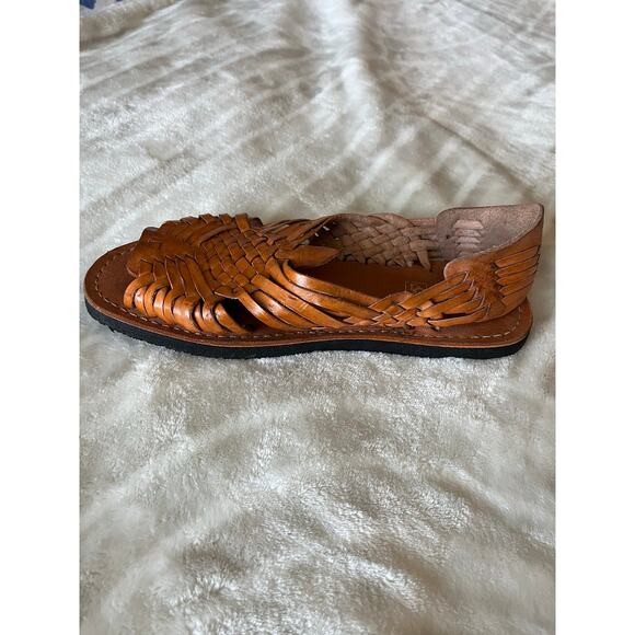 Rustic Brown Leather Sandals - Picture 2 of 7